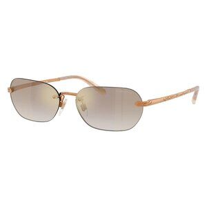 New RALPH LAUREN Gold Rimless Rectangle RL7089 9153/6E Sunglasses Women